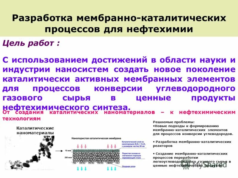 Изучение каталитической активности. Разработка катализаторов для процессов нефтехимии. Мембранный катализатор. Каталитические процессы. Каталитические мембраны.