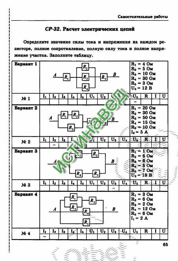 Самостоятельная работа по физике вариант 1. Cp-32 расчет электрических цепей. ср 32 электрические цепи. расчет работы электрической цепи. самостоятельная работа расчет электрических цепей.
