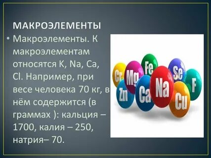 К макроэлементам относятся