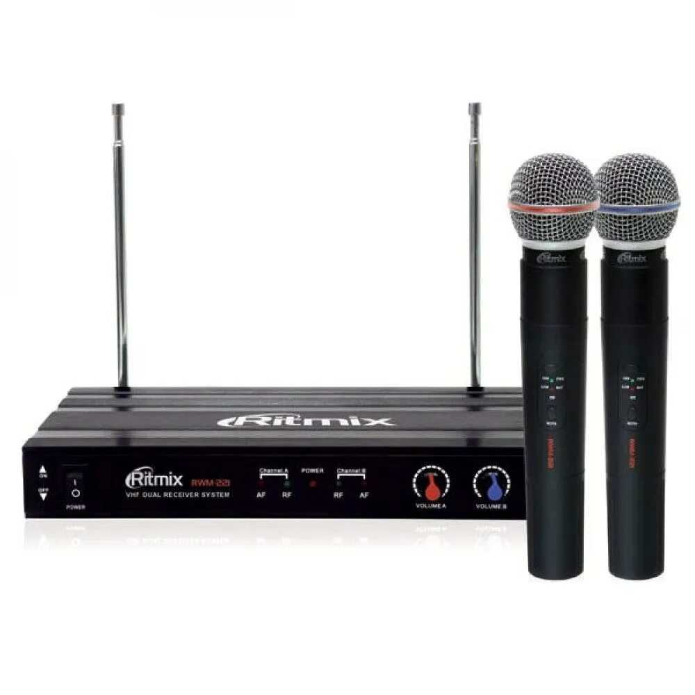 Ritmix rwm 210. Микрофон ритмикс 221. rwm-221 беспроводная микрофонная система. микрофон вокальный ritmix rwm-210 black.