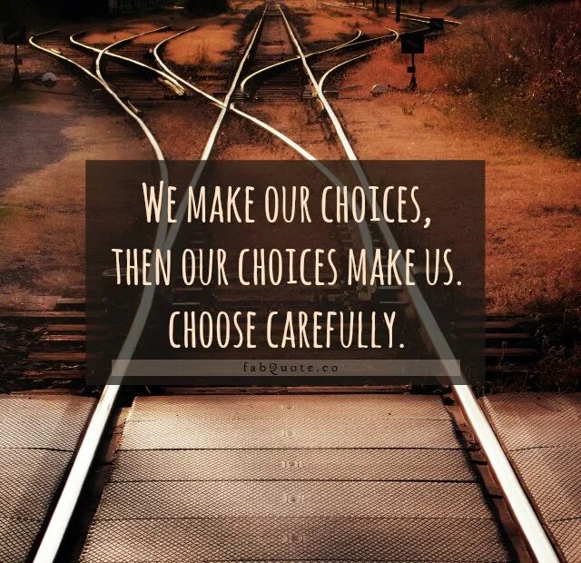They made us follow them. Choices you make them. we are our choices. quotes about choice. make a choice.