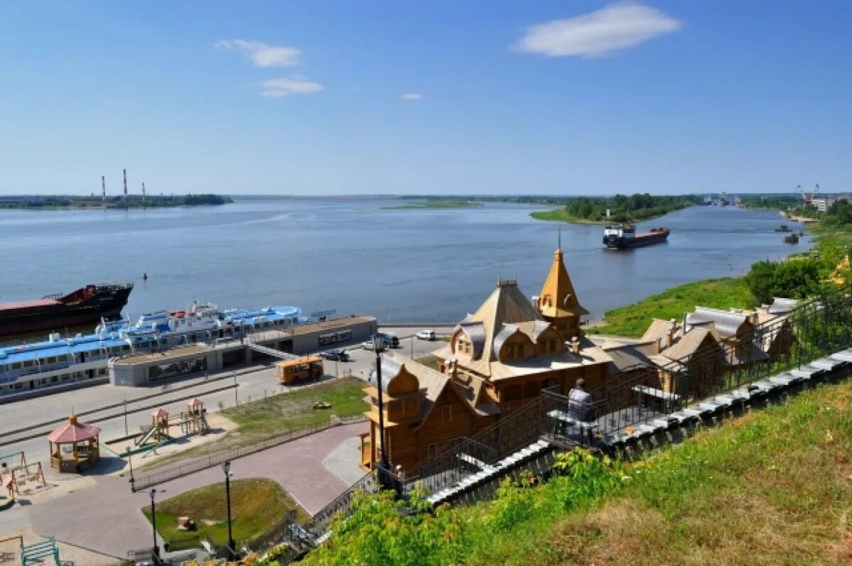 Отзыв о Набережная реки Волги (Россия, Городец) Красивая набережная с кораблями 