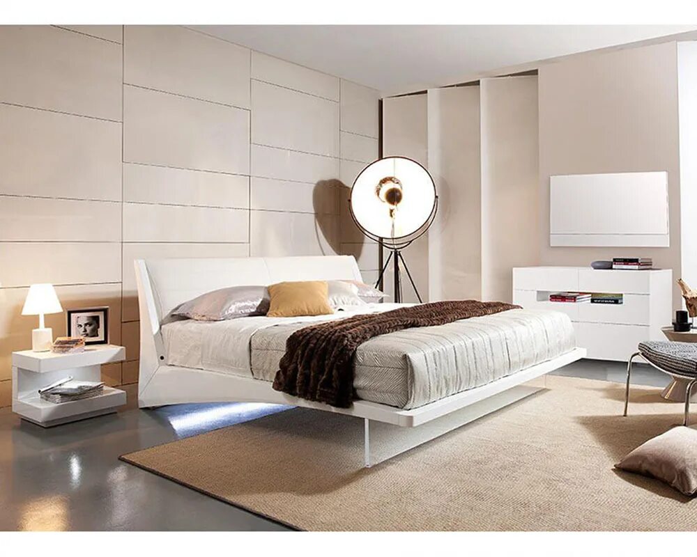 парящая кровать в интерьере. кровать с подвесными тумбами. кровать в современном стиле. парящая кровать с тумбочками. парящая кровать с тумбочками.