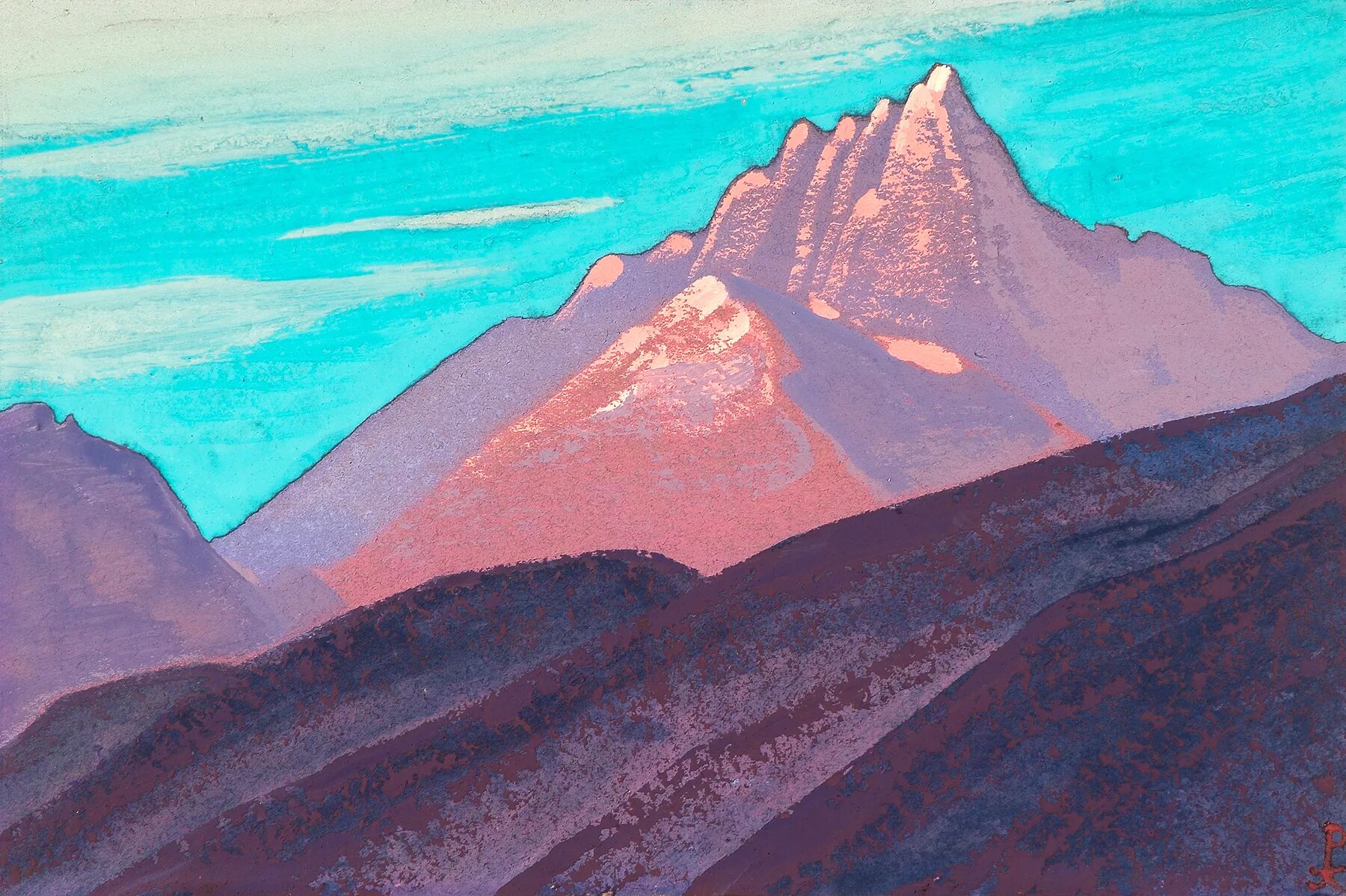 Гималаи картины. «Гималаи» Николая Рериха живопись. Рерих Гималаи розовые горы картина.