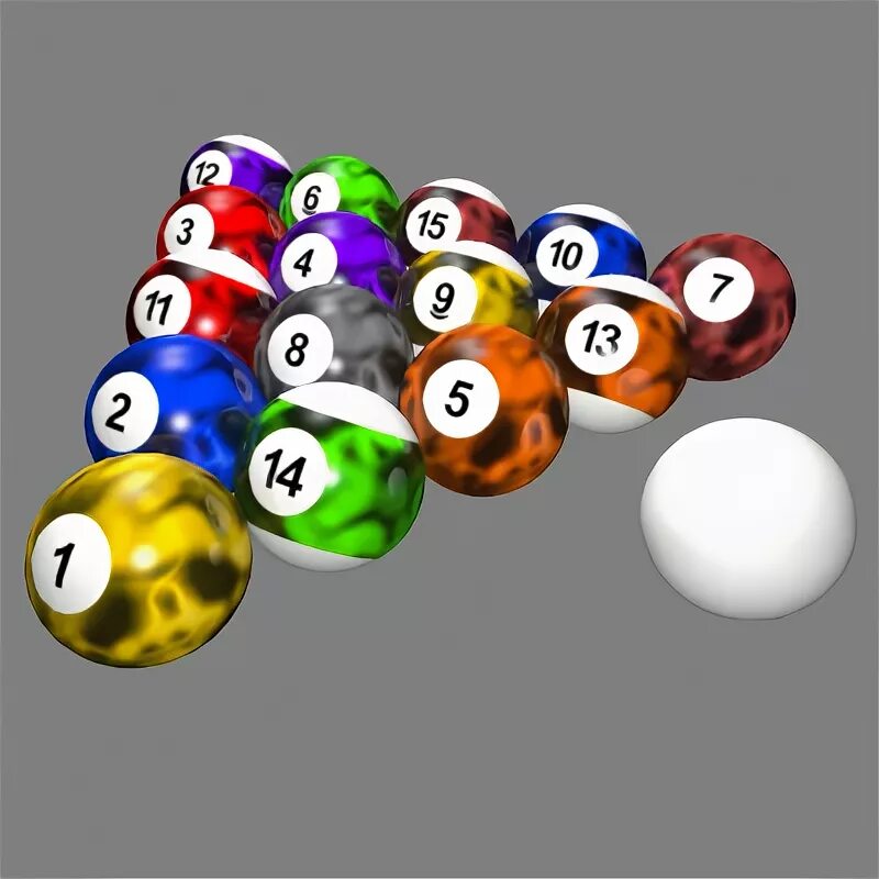 Billiard balls texture. 3coll. Balls models