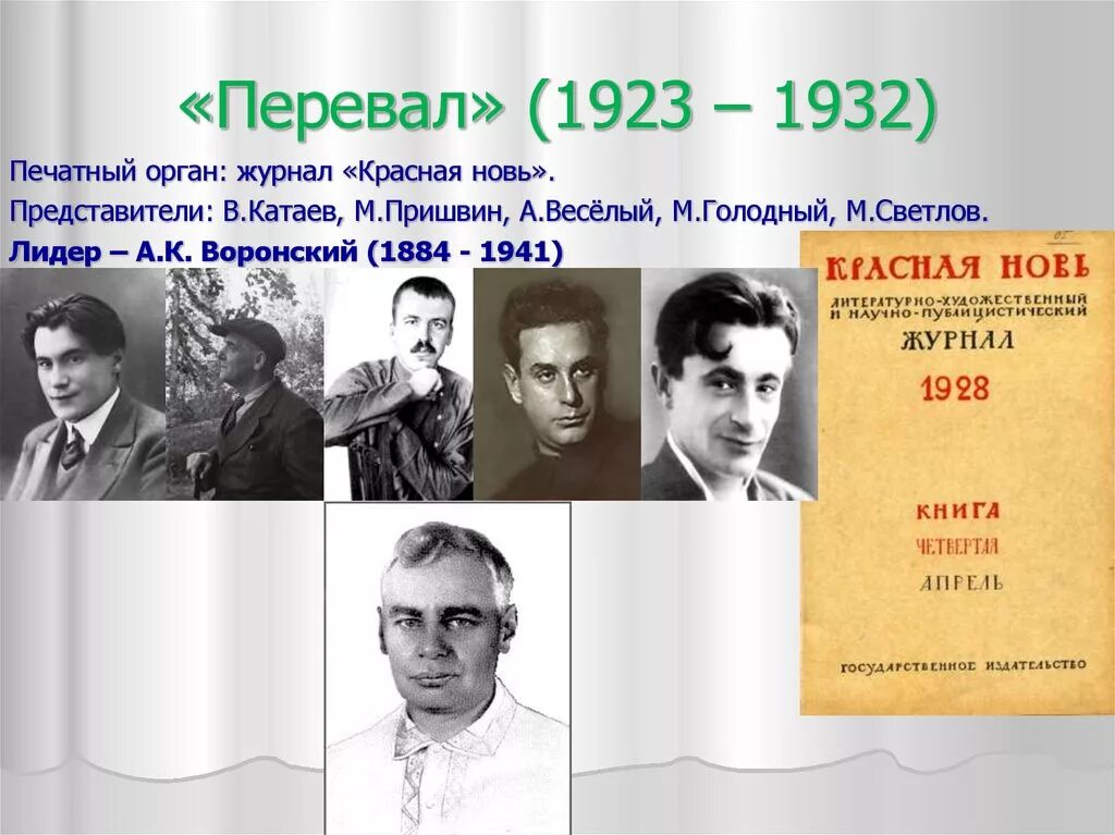 Многообразие русской литературы. Группа перевал 1923. Литературная группа перевал 1923. Советские Писатели. Перевал литературное объединение.