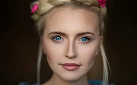 Blonde blue eyed girl