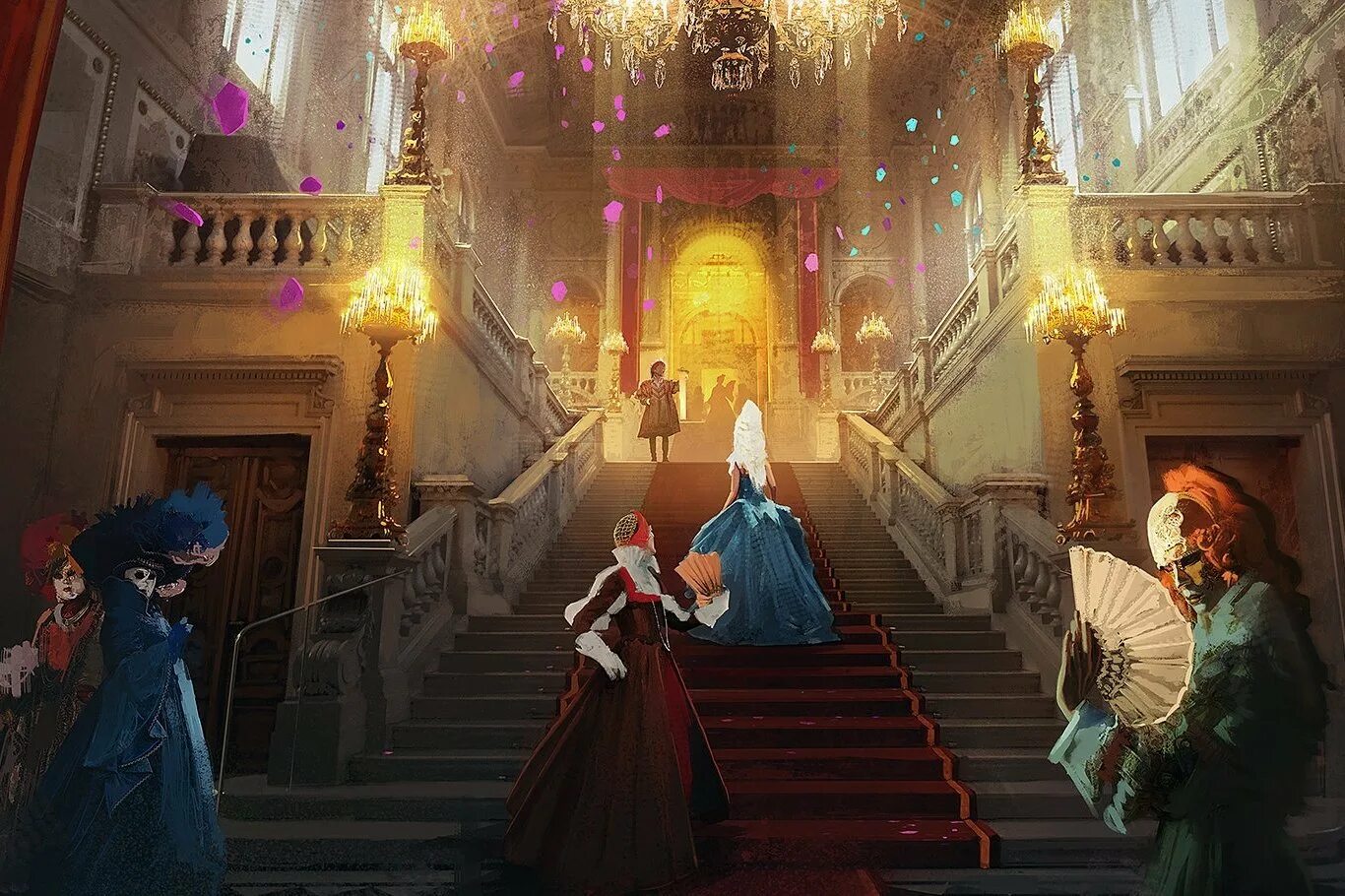 Дворец маскарад. Венецианский бал-маскарад 18 века. Бал людовика 14. Средневековый бал. Дворец маскарад.