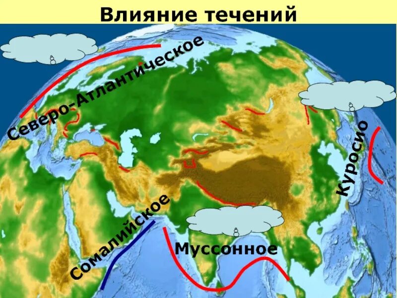 Течения Евразии. Теплые течения Евразии. Течения около Евразии. Тёплые и холодные течения Евразии.