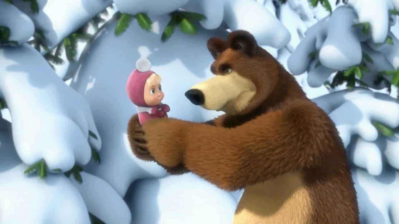 Маша и медведь следы невиданных зверей. Снег приходит маша и медведь