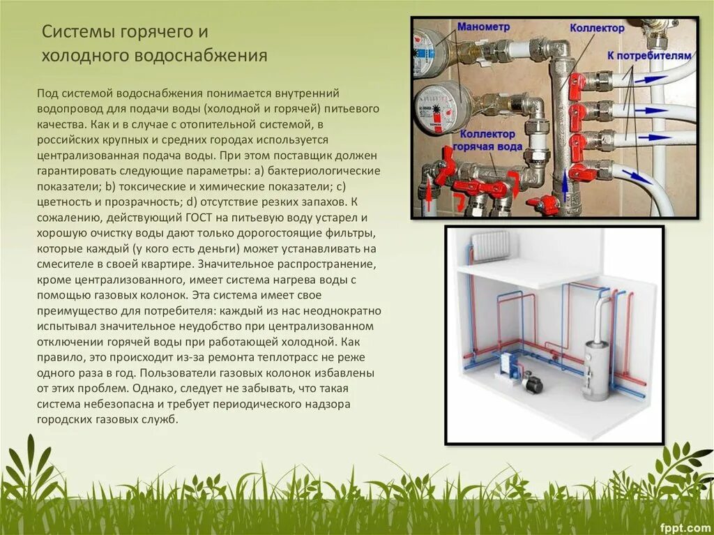 Система водоснабжения. Система горячего водоснабжения. Система внутреннего водоснабжения. Общие системы водоснабжения и канализации. Повышение воды горячей