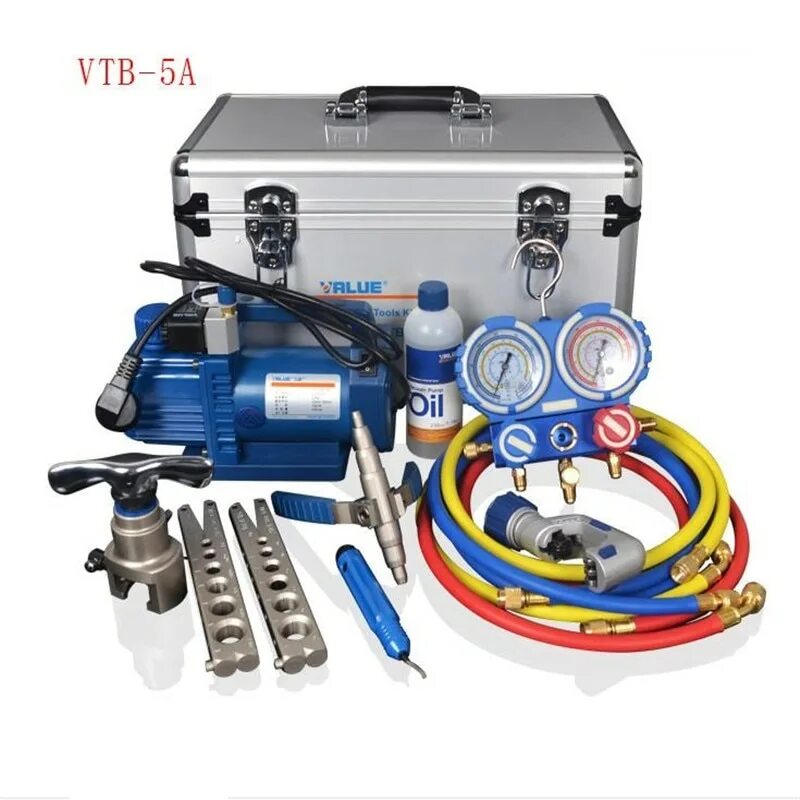 Расходные материалы станкам. Набор инструмента VTB-5a. Набор инструментов value VTB-5а (для работы с фреоном r-22, r-134a, r410a, r-407c). Набор value VTB-5а. Набор для кондиционирования VTB-5a.