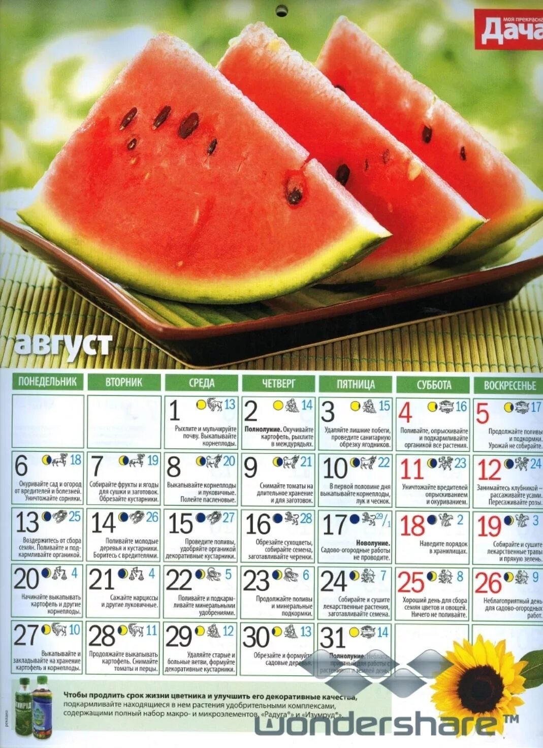 институт огородных девиц лунный календарь