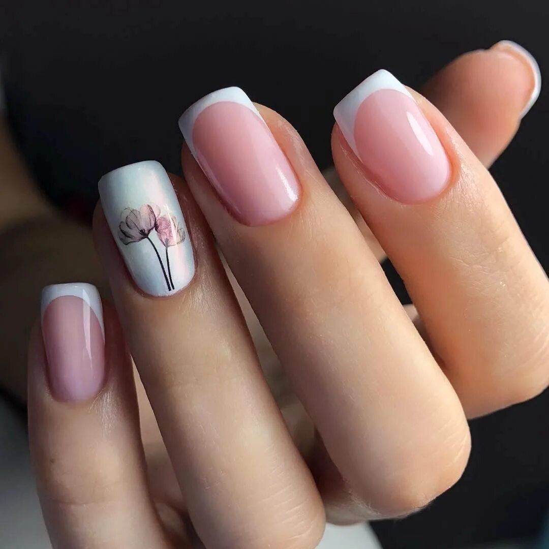Маникюр дизайн ногтей квадрат короткие ногти