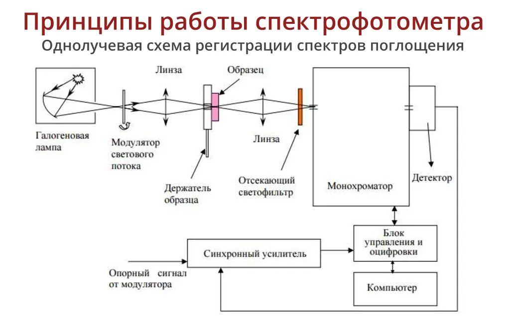 Спектрофотометр принцип работы. Спектрофотометр схема и принцип работы. Принципиальная схема однолучевого спектрофотометра.. Схема работы спектрофотометра. Блок схема спектрофотометра.