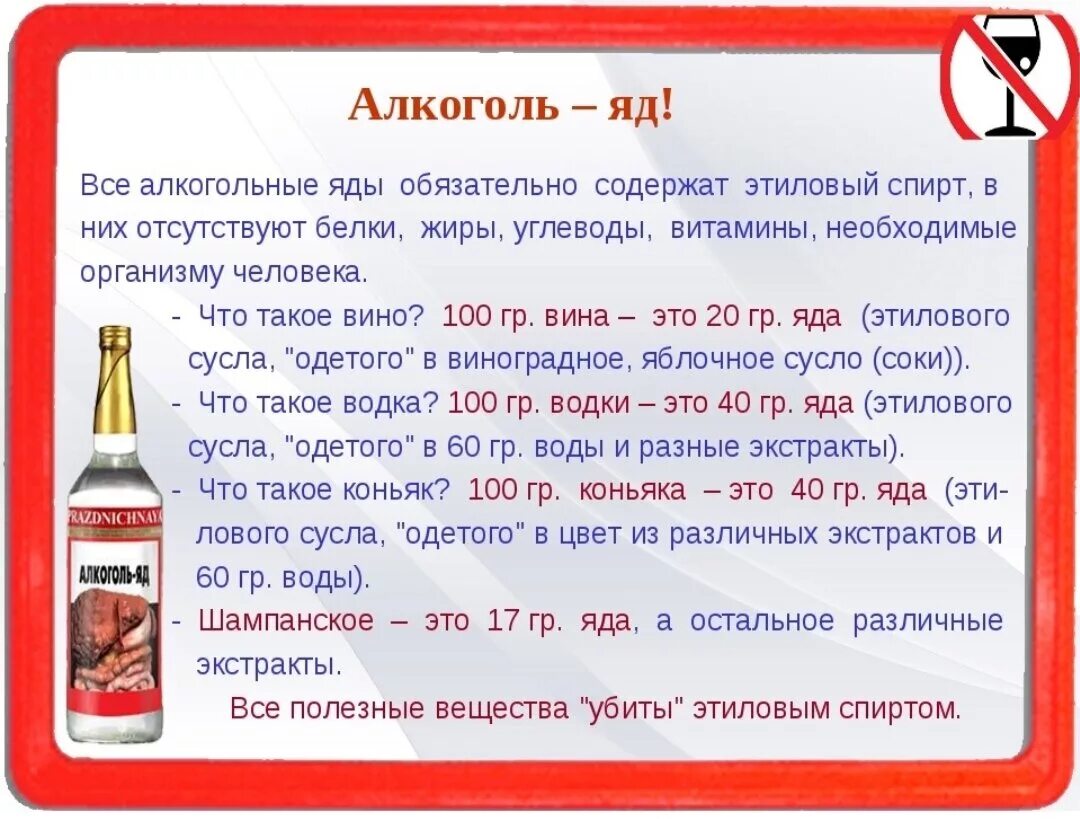 Алкоголь яд. Употребление алкогольных напитков. Этанол в алкогольных напитках.