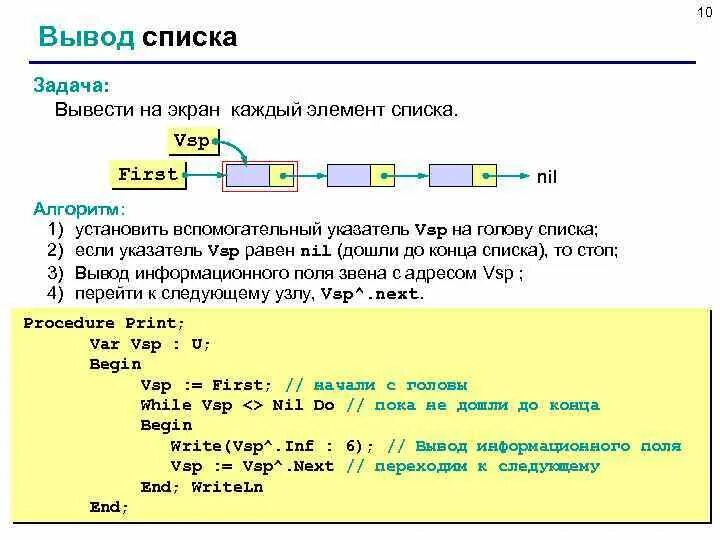 Выбор элемента из списка. Выбор элемента из списка