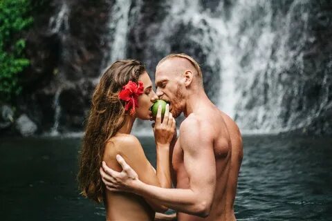 Engagement photoshoot in waterfall Adam&Eva. 