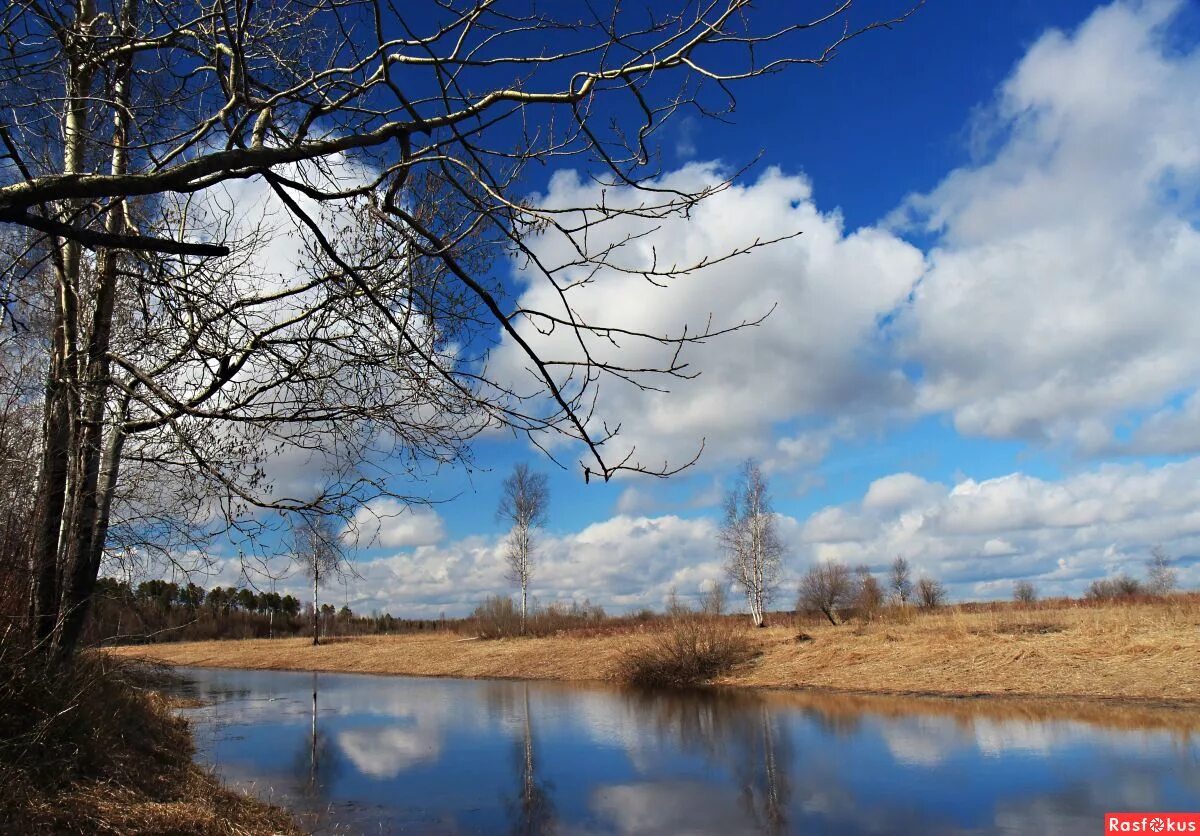 Облака плывут в воде