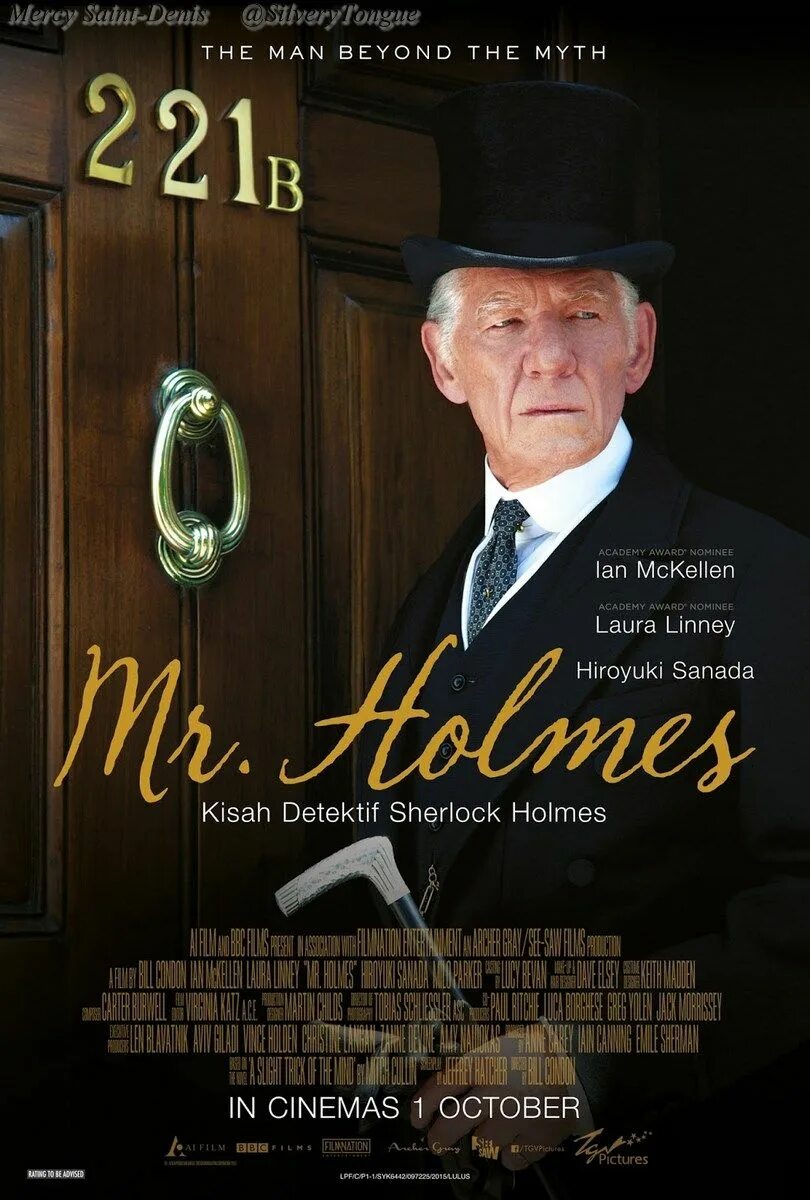 Мистер Холмс 2015. Mr. holmes 2015 Постер.