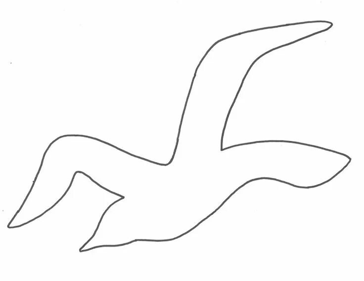 Чайка шаблон для вырезания Printable Seagull Template Bird template, Seagull craft, Stencils