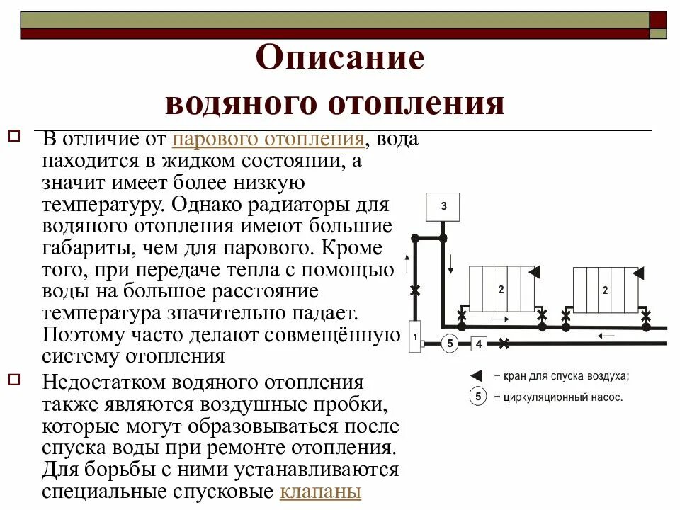 Какие виды систем отопления существуют. Схема системы центрального парового отопления:. Схема отопление паровое отопление. Паровая система отопления. Устройство работы водяного отопления схема.