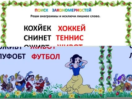 Реши анаграммы и исключи лишнее