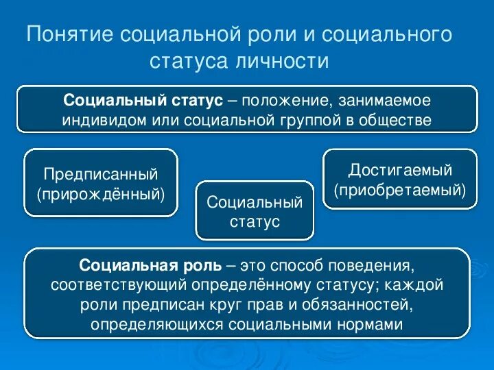 Понятие статуса человека