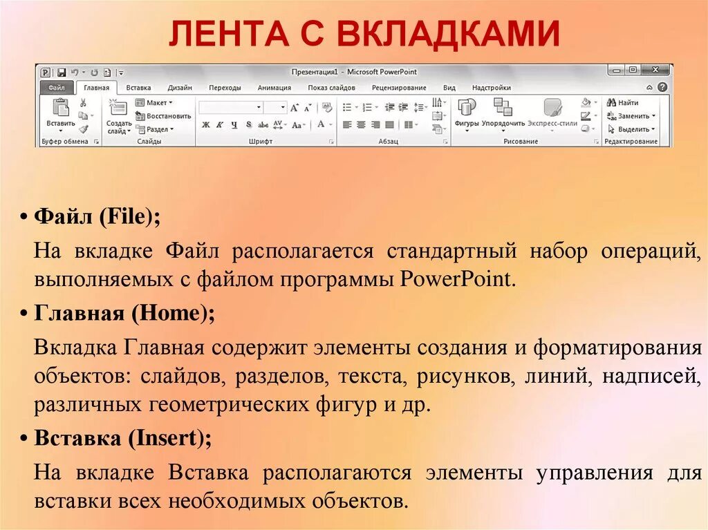 Лента вкладок. Лента и вкладки в POWERPOINT. Повер поинт вкладка Главная. Вкладка вид в POWERPOINT. Во вкладке или в вкладке