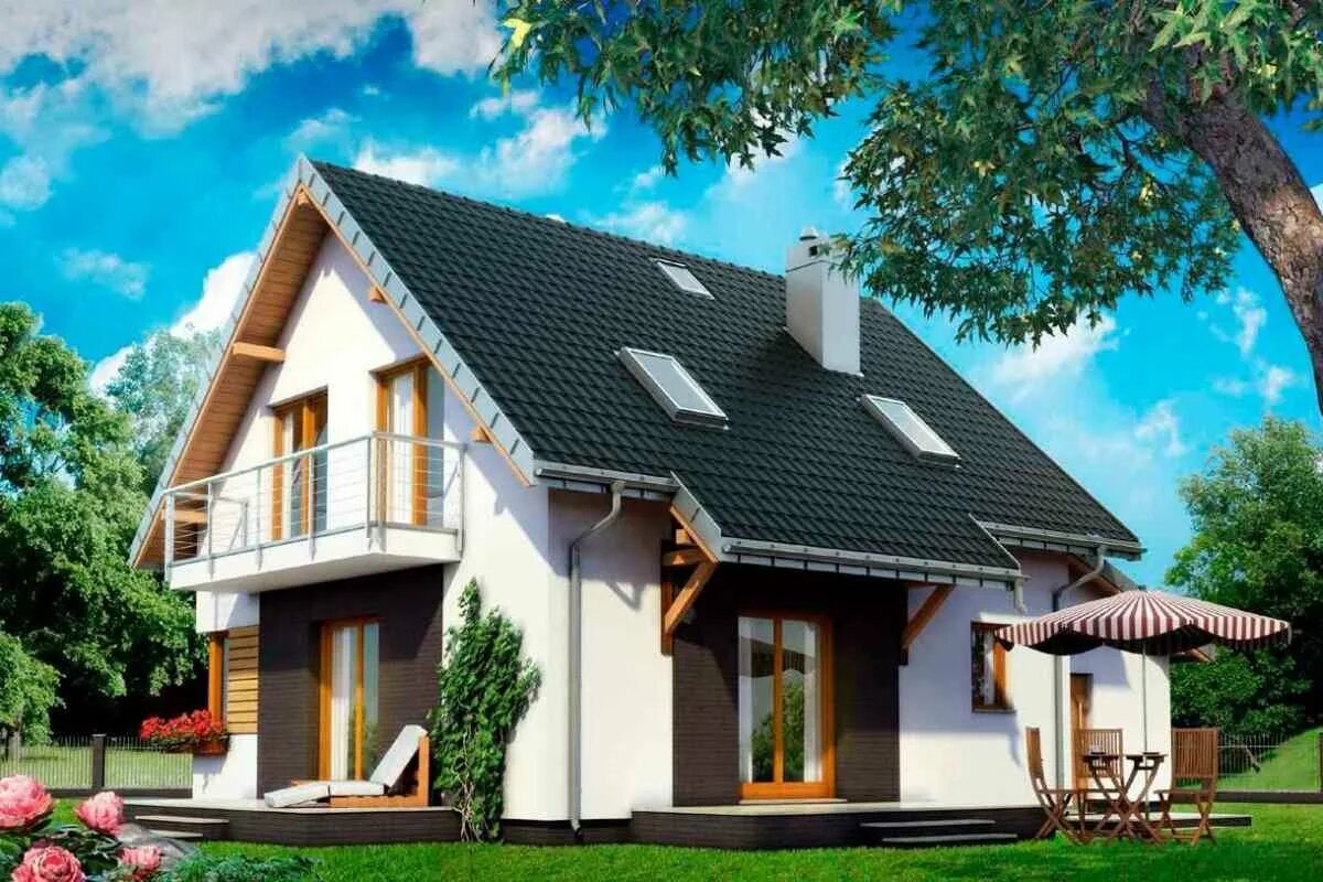 Проекты домов из газобетона. Дом с мансардой и террасой и гаражом 150м2. Проекты домов из газобетона до 150 кв.м 2 этажа с мансардой. Коттедж с мансардой 130м2 проект. Маленький коттедж с мансардой.