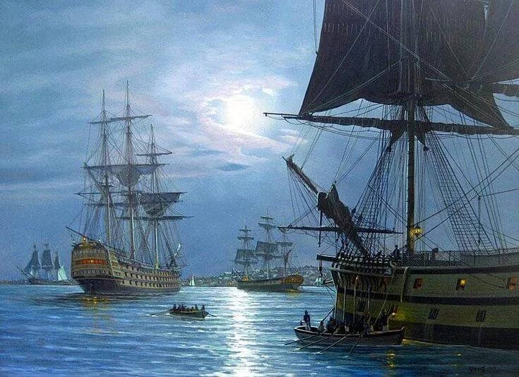 Парусный линкор герой 4 буквы. Галеон линейный корабль. Artworks of Sailing ships. Paintings of old Steam ships.