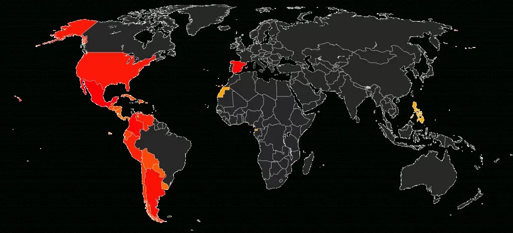 На каком материке говорят по испански. Карта распространения испанского языка в мире. Карта испанского языка в мире. В каких странах говорят на испанском языке на карте.