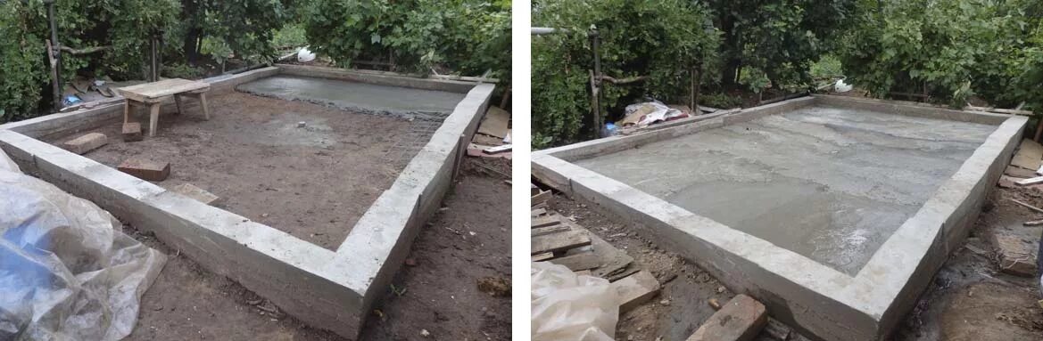 Плита по ленте фундамента толщиной 100 мм. Стяжка внутри ленточного фундамента. Фундамент под каркасный дом 6х6. Ленточный фундамент с плитой по грунту. Заливка пола фундамента бани.