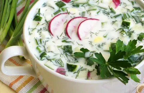 Окрошка редиска и огурец
