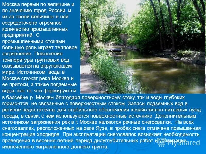 Вода в городе значение. Вода в городе значение