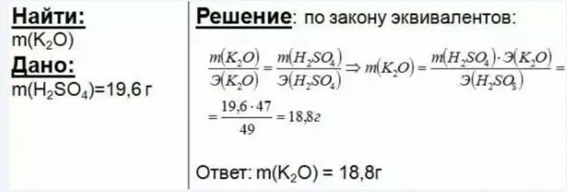 Молярная оксида калия