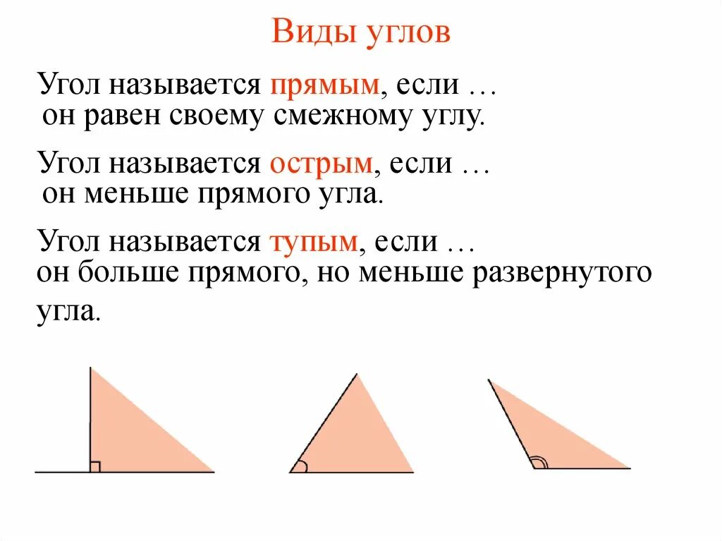 Виды углов. Какой угол называется прямым. Угол и его виды. Название прямого угла.