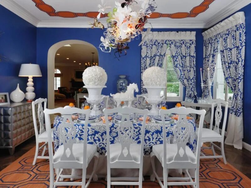 Гжель в современном интерьере Pin by Maartje van Driest on Decor Blue and white living room, Blue living room,