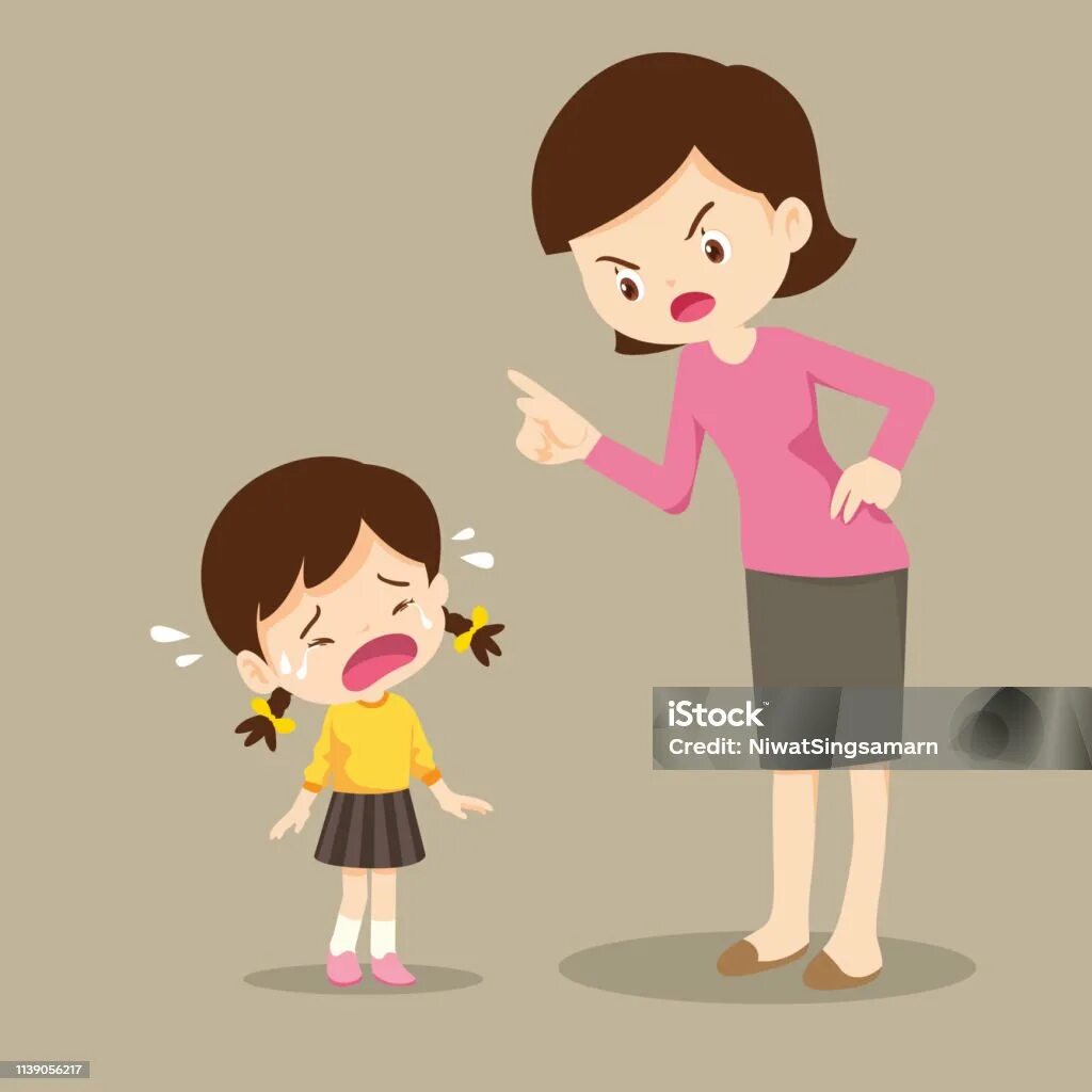 И сама того ругает. И сама того ругает. Карикатуры на женщин. Родители ругают ребенка. Злая мама.