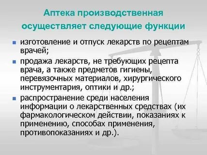 Основные функции аптеки