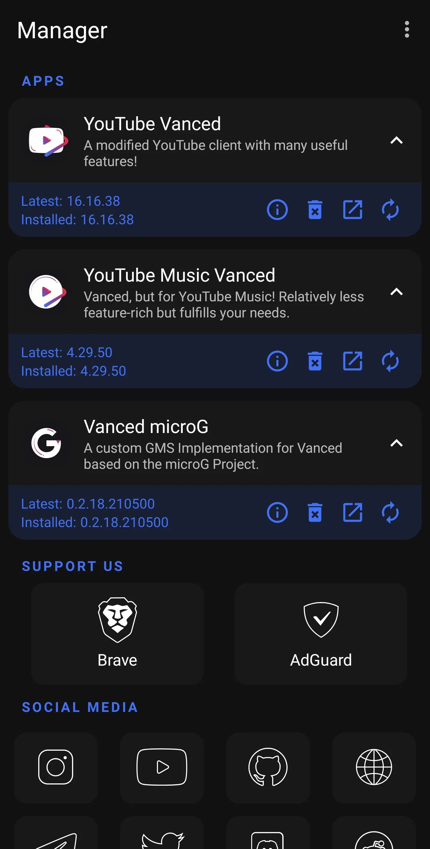 Vanced microg последняя версия на андроид. Vanced manager для андроид. youtube vanced manager. vanced microg. андроид 7.0.