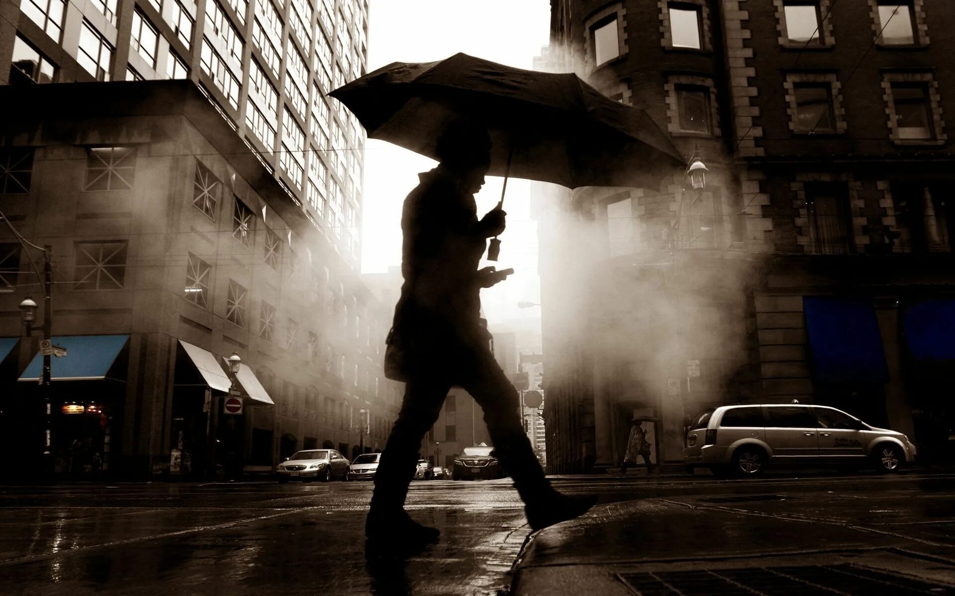 Working in the rain
