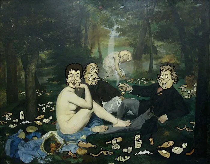 Famous Manet Works Duplicate Canvas Oil Painting Of Luncheon On The Grass - Buy 