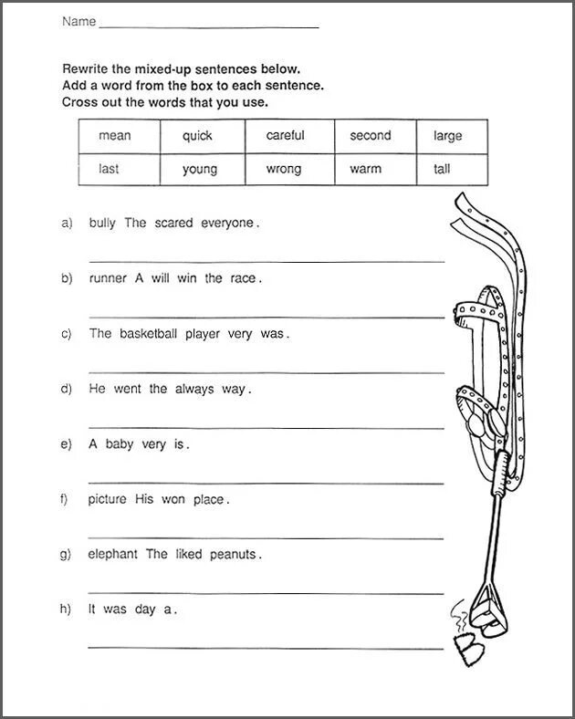 Cross out the word that. Sentence Worksheets. Worksheets for 3 Grade. Sentence in English for Kids. Write sentences Worksheet.