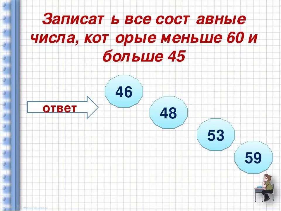 Составные числа больше 45 и меньше 56. Составные числа больше 30 и меньше 42. Простые числа которые больше 25 и меньше 40. Все наибольшие составные числа.