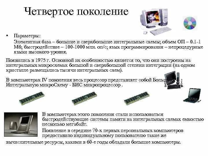 Четвертое поколение-сверхбольшие Интегральные схемы ПК. Элементная база ЭВМ - большие Интегральные схемы (бис).. Большие и сверхбольшие Интегральные схемы. Поколение четвертое. Большие Интегральные схемы..