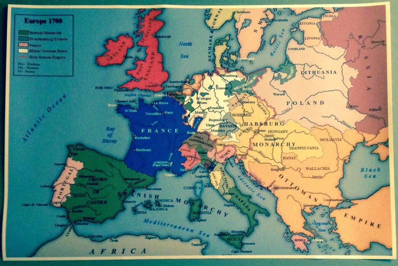 Карта Европы 1700 года. Карта Европы 1700 года политическая. Карта 1700 года.
