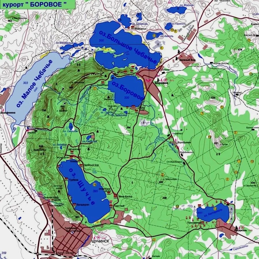 Озеро Боровое Казахстан на карте. Щучинск курорт Боровое ката. Карта Боровое Щучинск Казахстан. Карта оз. Боровое. Расстояние щучье озеро