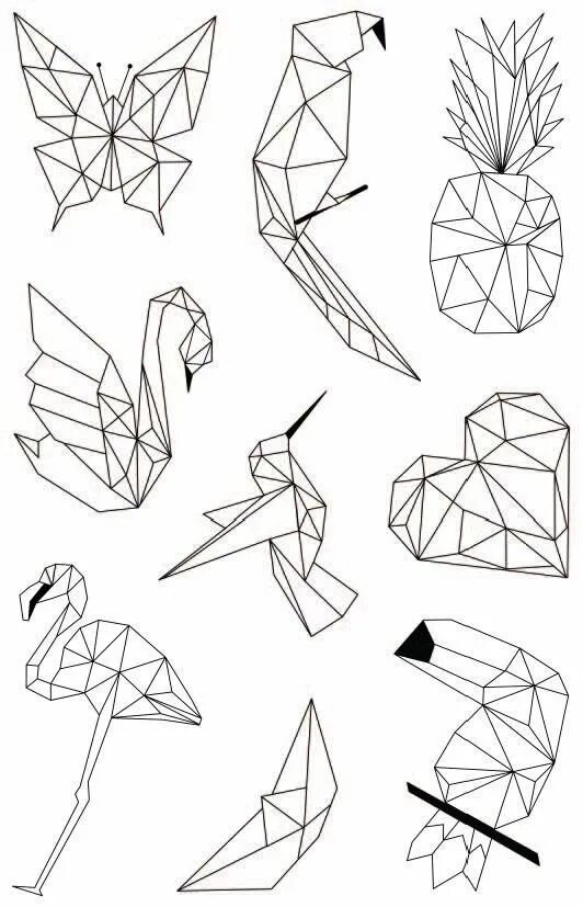 Оригами рисунок. Геометрические рисунки. Геометрические рисунки простые. Геометрическая стилизация. Стилизованные геометрические фигуры.