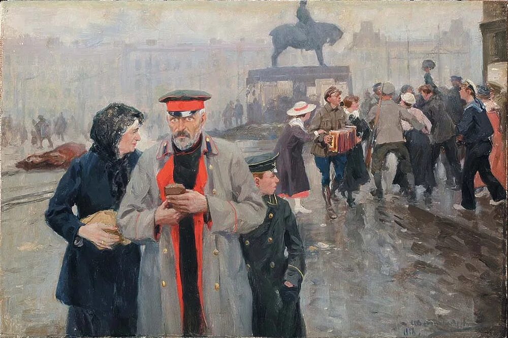 Начинать большевик. Картины Петрограда революция Владимиров.